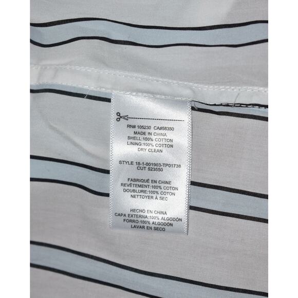 A6 NWT EQUIPMENT White W/Blue Striped Essential L/S Neapolitan Cuff Shirt Sz S - Picture 7 of 7